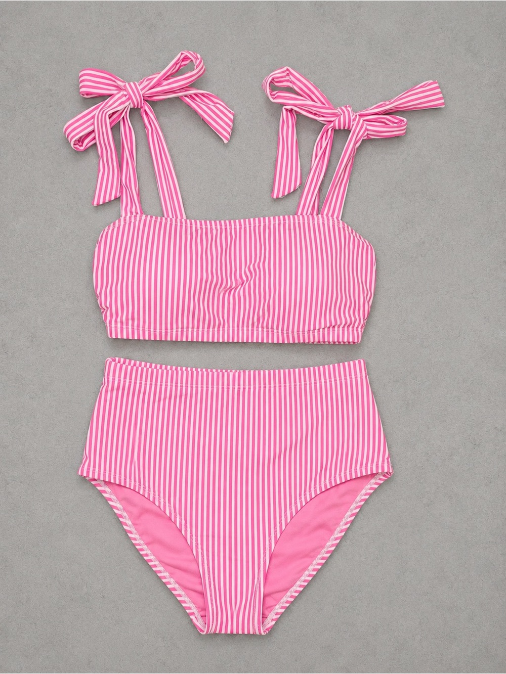 Herseas Women's Tie Shoulder Bikini Set 2 Piece High Waisted Swimsuit - Size XS